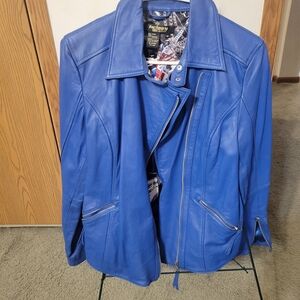 Women's Blue LEATHER Jacket